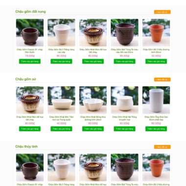 Mẫu thiết kế web bán đồ gốm