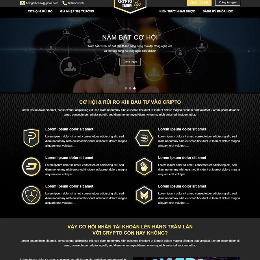 Mẫu thiết kế web landingpage tiền ảo
