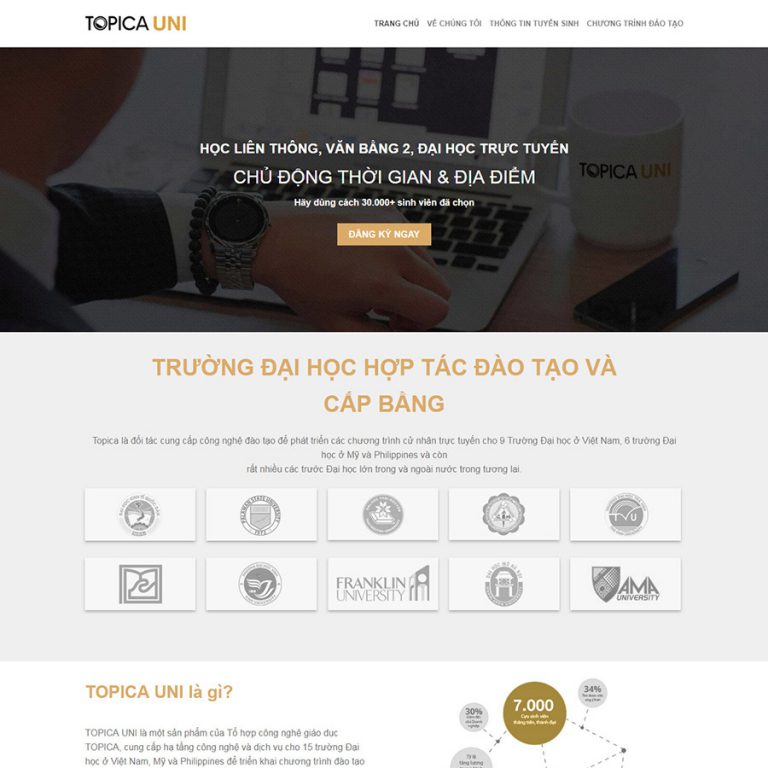 Mẫu thiết kế web bán khóa học online