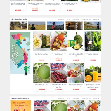Mẫu thiết kế web bán đặc sản vùng miền