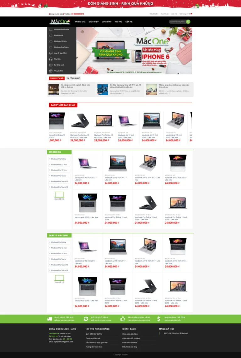 Mẫu thiết kế web bán laptop