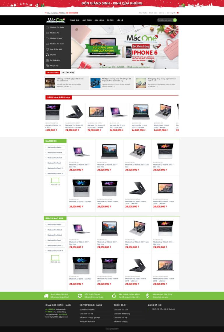 Mẫu thiết kế web bán laptop
