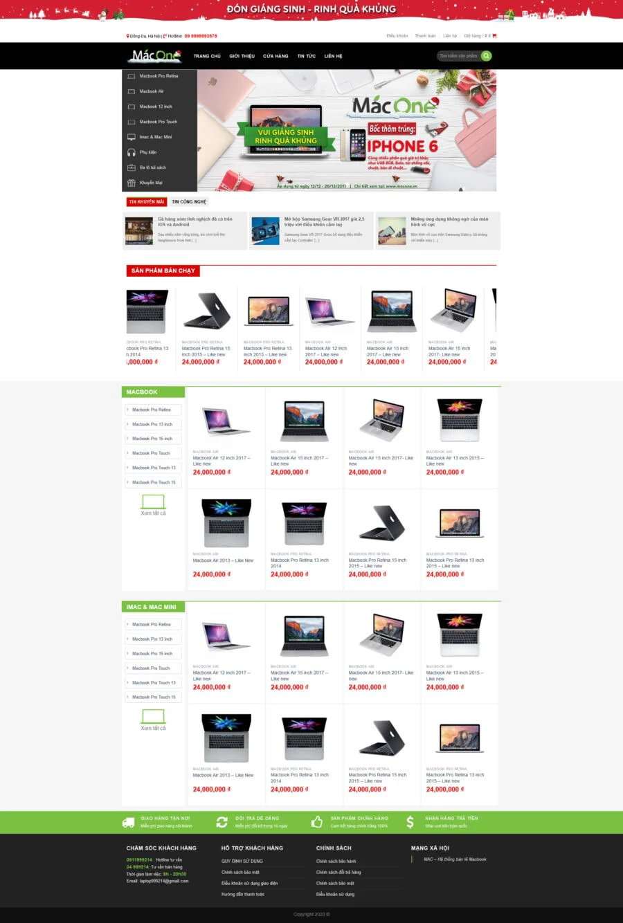 Mẫu thiết kế web bán laptop