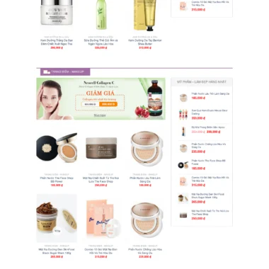 Mẫu thiết kế web bán mỹ phẩm