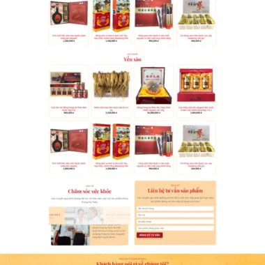 Mẫu thiết kế web bán yến sào