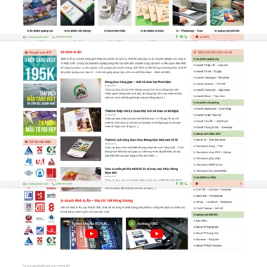 Mẫu thiết kế Web in ấn bao bì