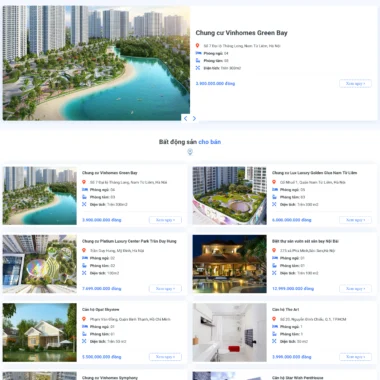 Mẫu thiết kế web bất động sản