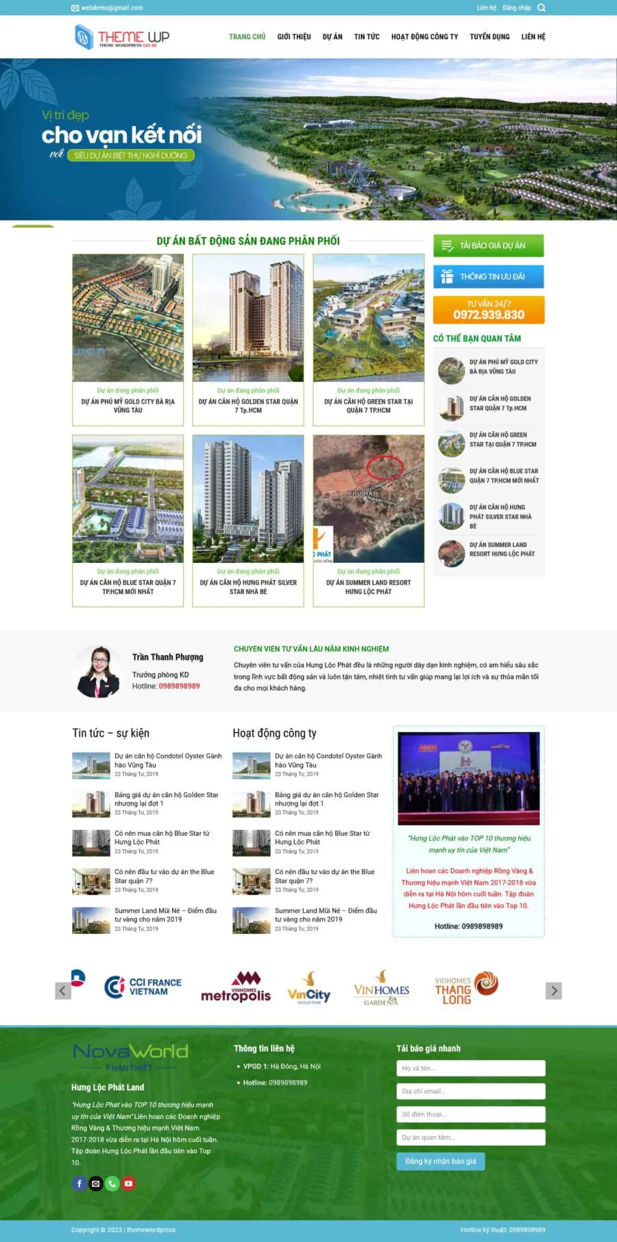 Mẫu thiết kế web bất động sản
