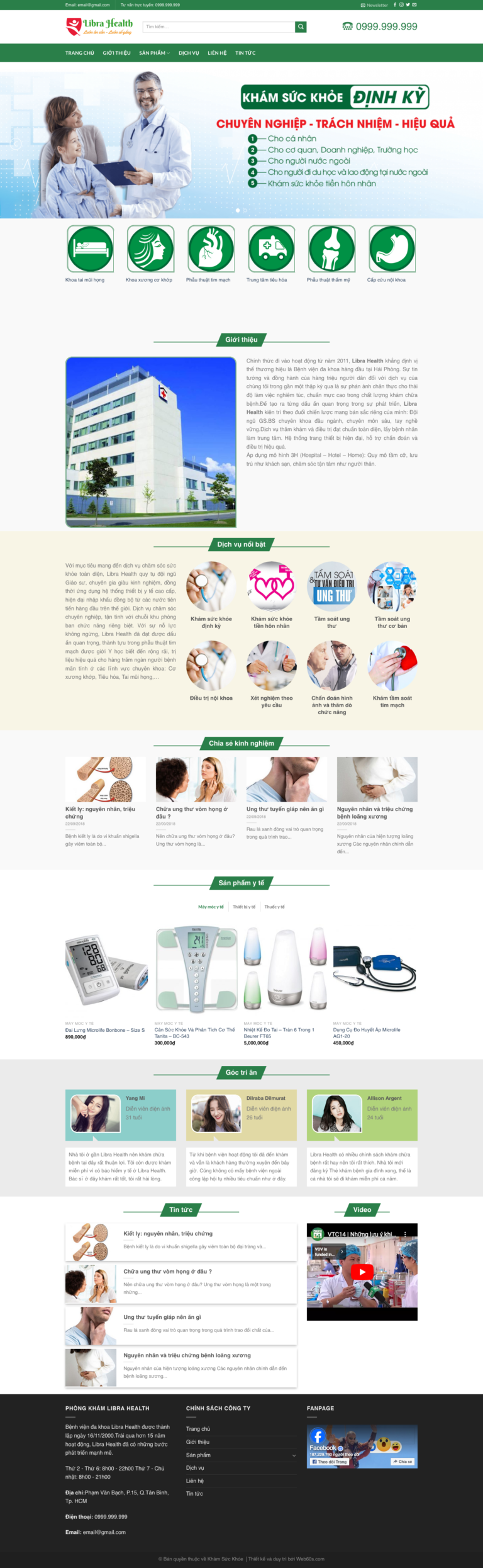 Mẫu thiết kế web bệnh viện