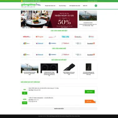 Mẫu thiết kế web chia sẻ mã giảm giá