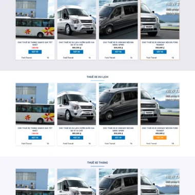 Mẫu thiết kế web dịch vụ cho thuê xe