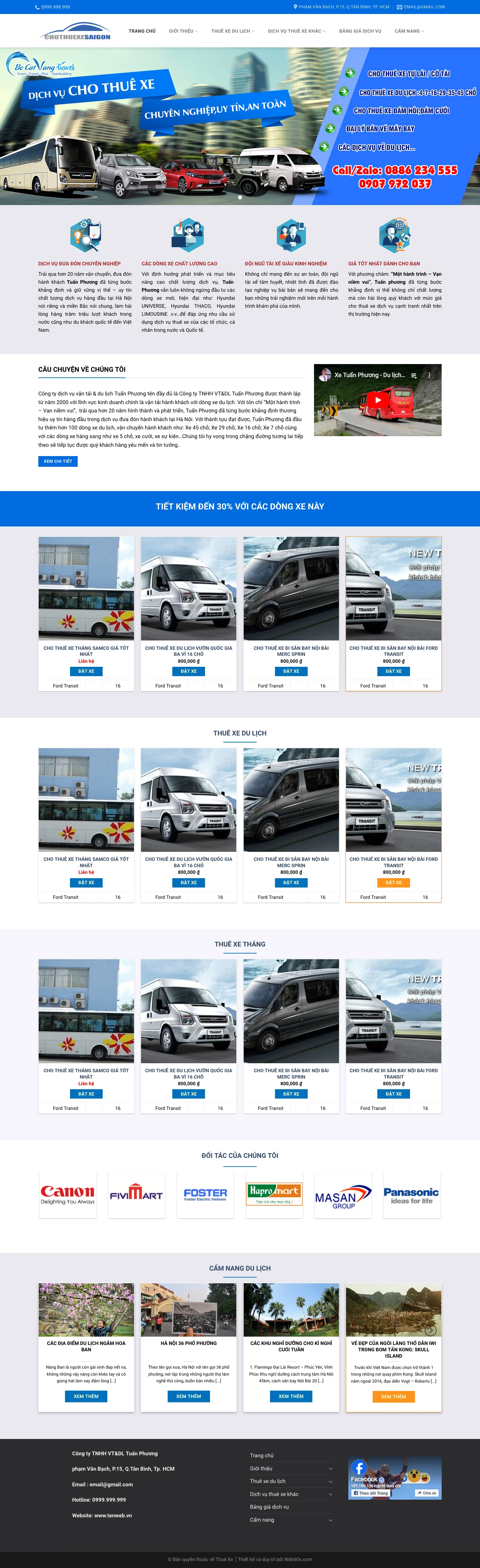 Mẫu thiết kế web dịch vụ cho thuê xe