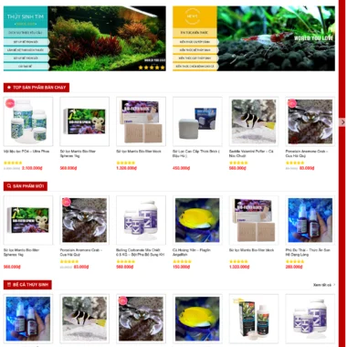 Mẫu thiết kế web hồ cá thủy sinh