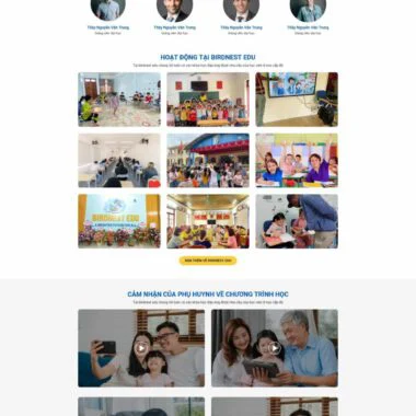 Mẫu thiết kế web trung tâm tiếng anh