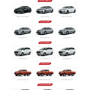 Mẫu thiết kế web bán xe hơi Toyota