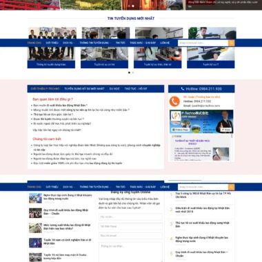 Mẫu thiết kế web công ty xuất khẩu lao động