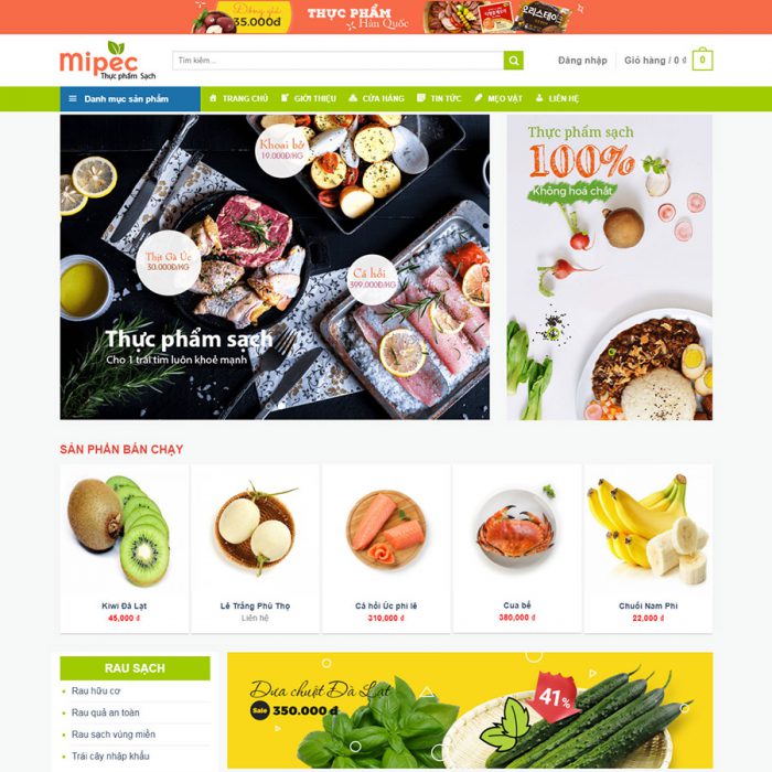 Thiết kế web bán thực phẩm tươi