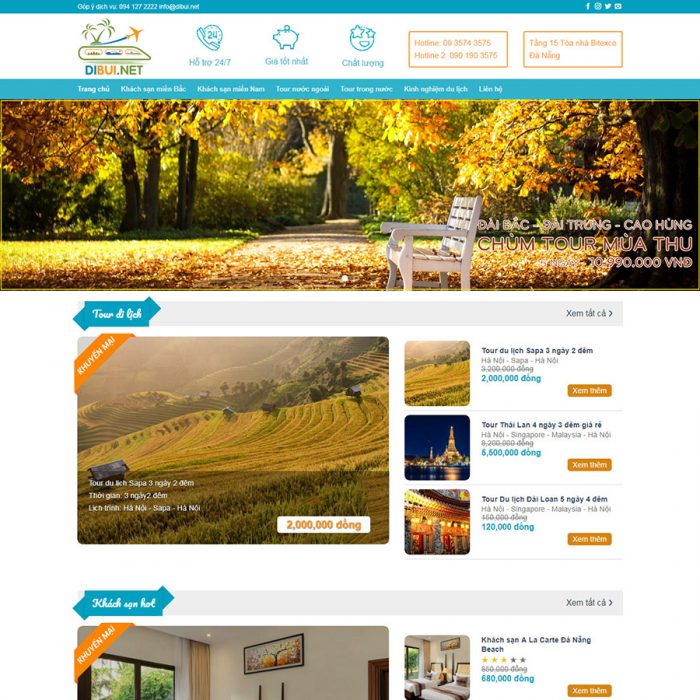 Thiết kế web khách sạn du lịch