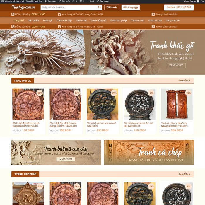Thiết kế web bán tranh gỗ