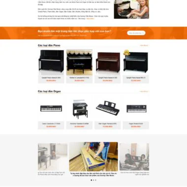 Mẫu thiết kế web shop bán nhạc cụ