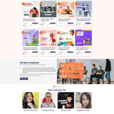 Mẫu thiết kế web bán khóa học online