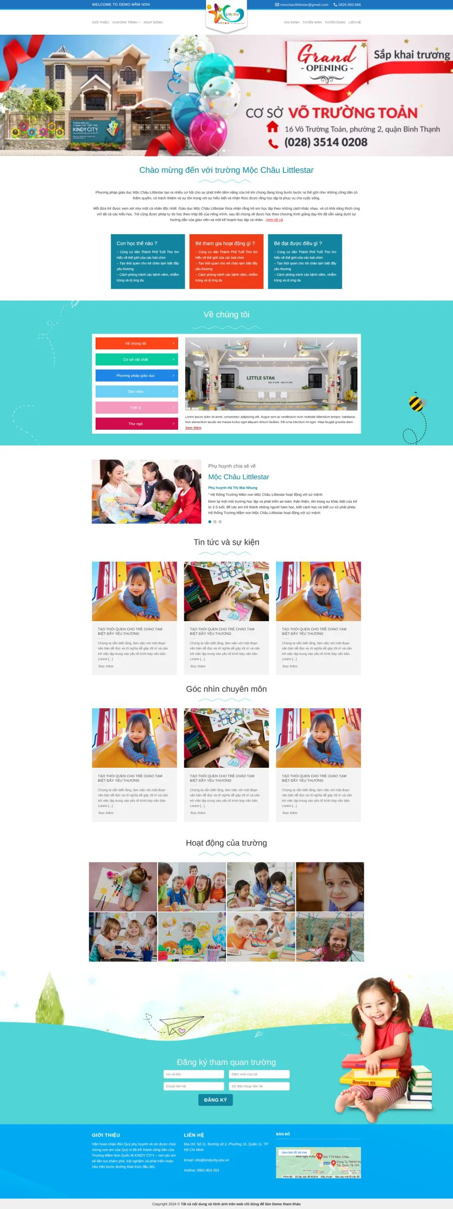 Mẫu thiết kế web trường mầm non