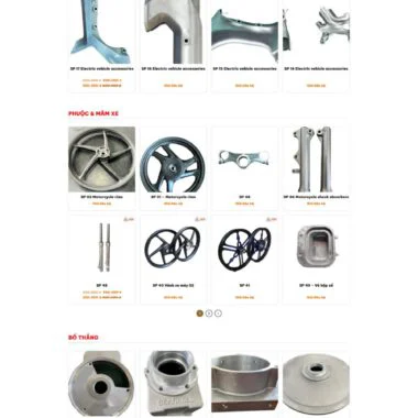 Mẫu thiết kế web shop phụ tùng xe