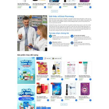 Mẫu thiết kế web nhà thuốc tây