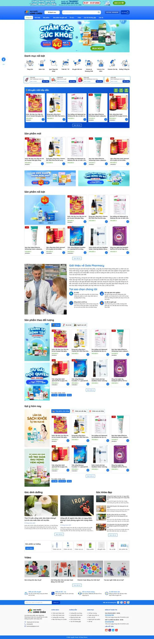 Mẫu thiết kế web nhà thuốc tây