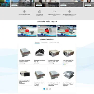 Mẫu thiết kế web shop quạt công nghiệp