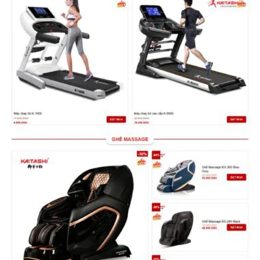 Mẫu thiết kế web shop thiết bị thể thao