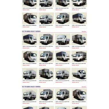 Theme wordpress bán xe tải Isuzu