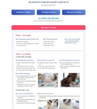 Theme wordpress lading pape khóa học cho bé