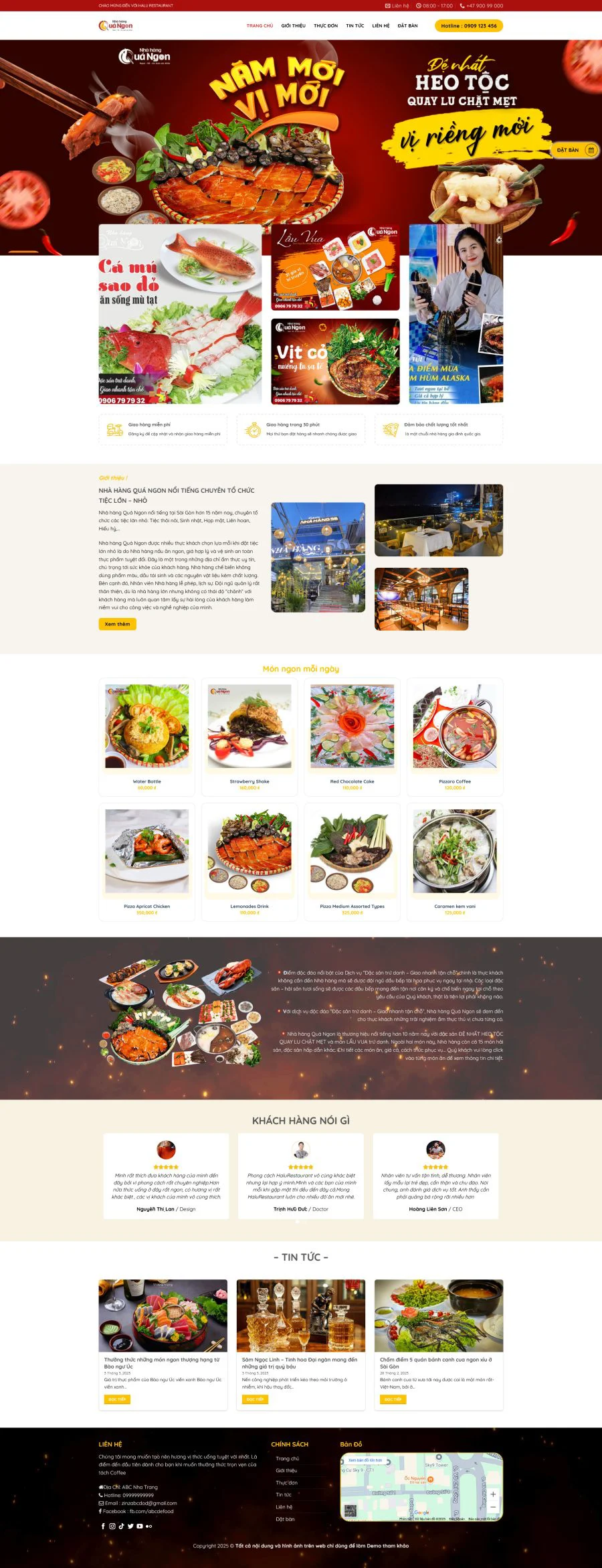 Theme wordoress nhà hàng quán ăn 2