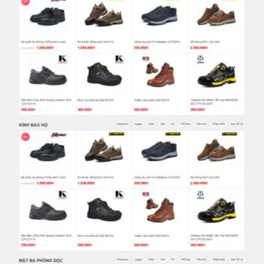 Theme wordpress shop giày bảo hộ lao động