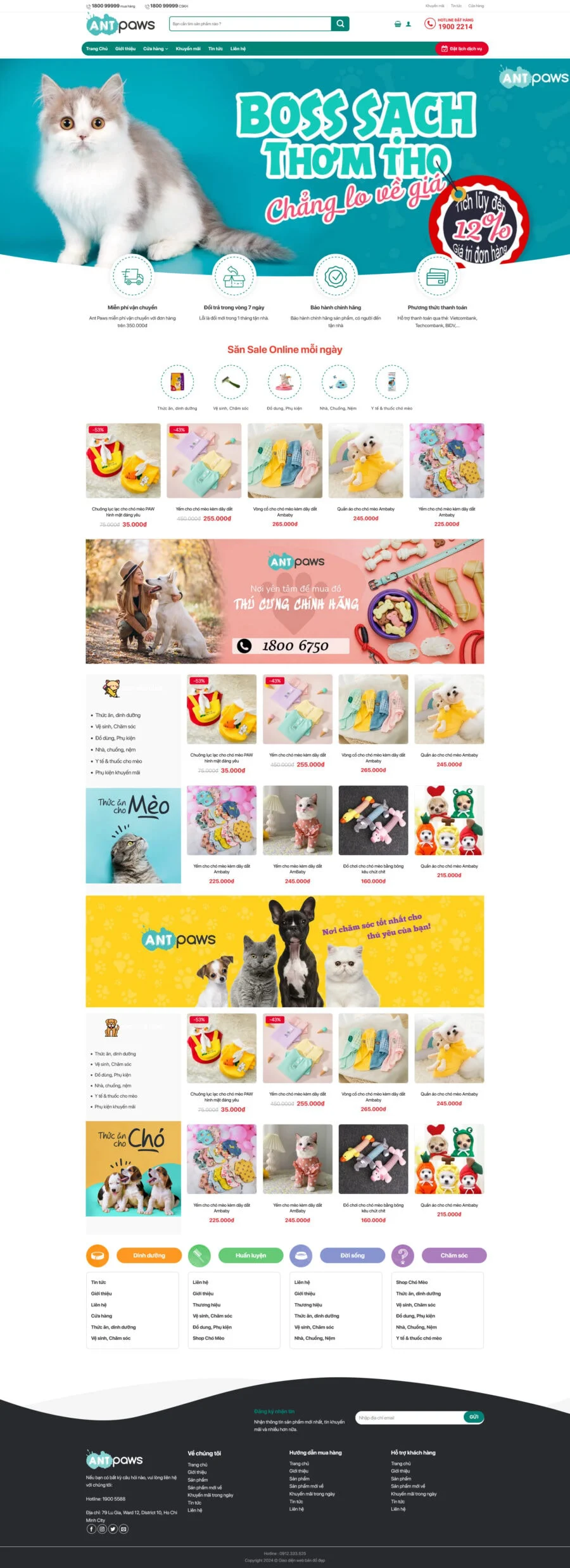 Theme wordpress bán đồ thú cưng 1
