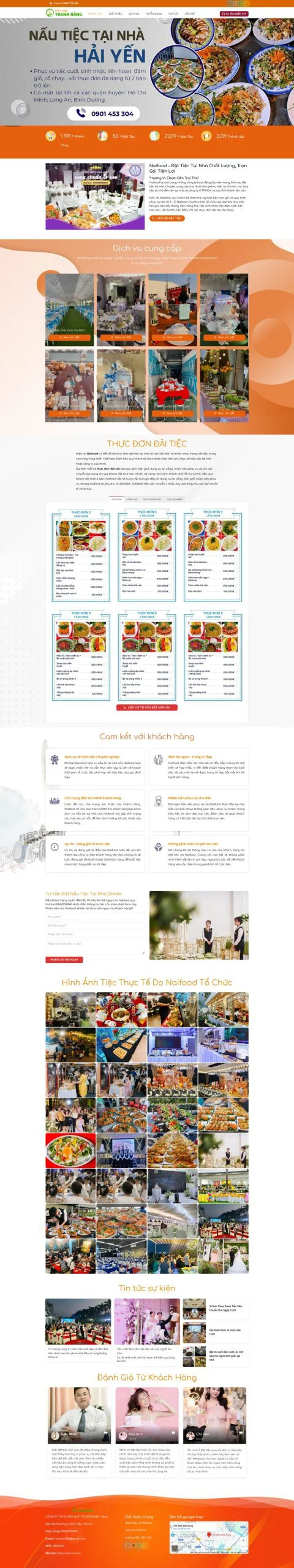 Theme wordpress dịch vụ nấu tiệc cưới tại nhà