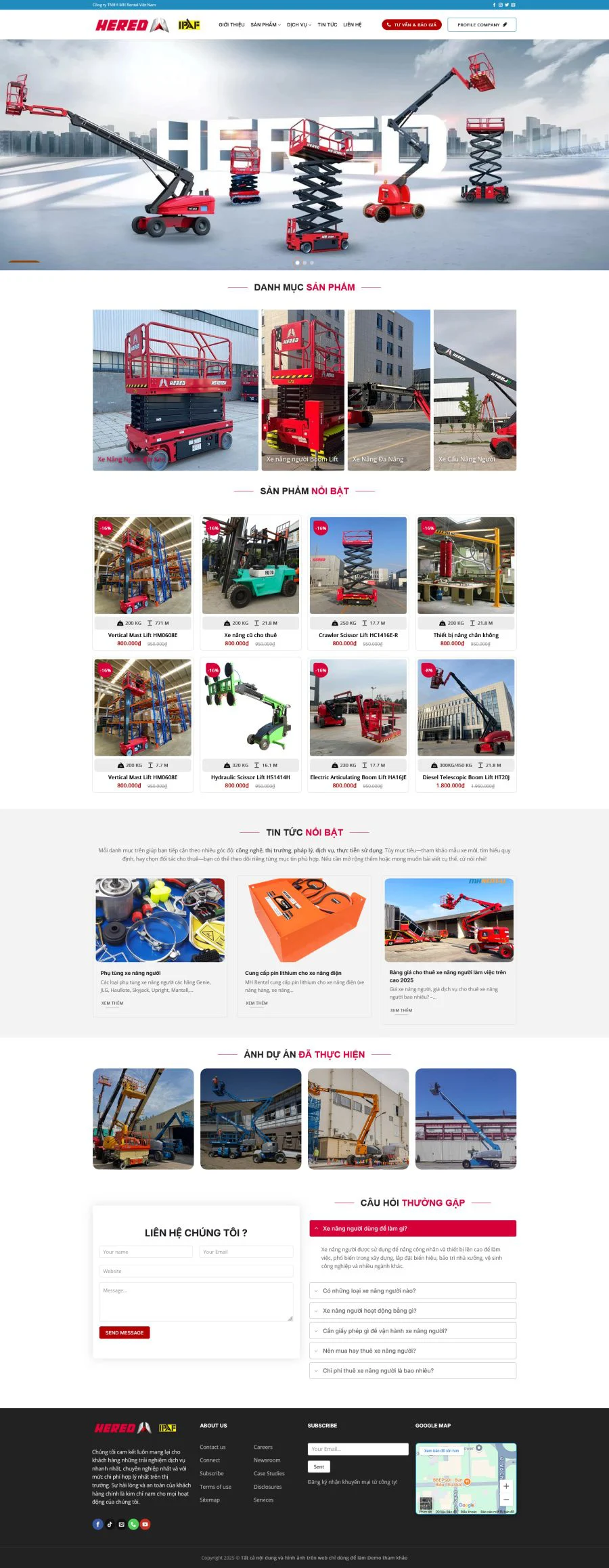 Theme wordpress bán xe nâng